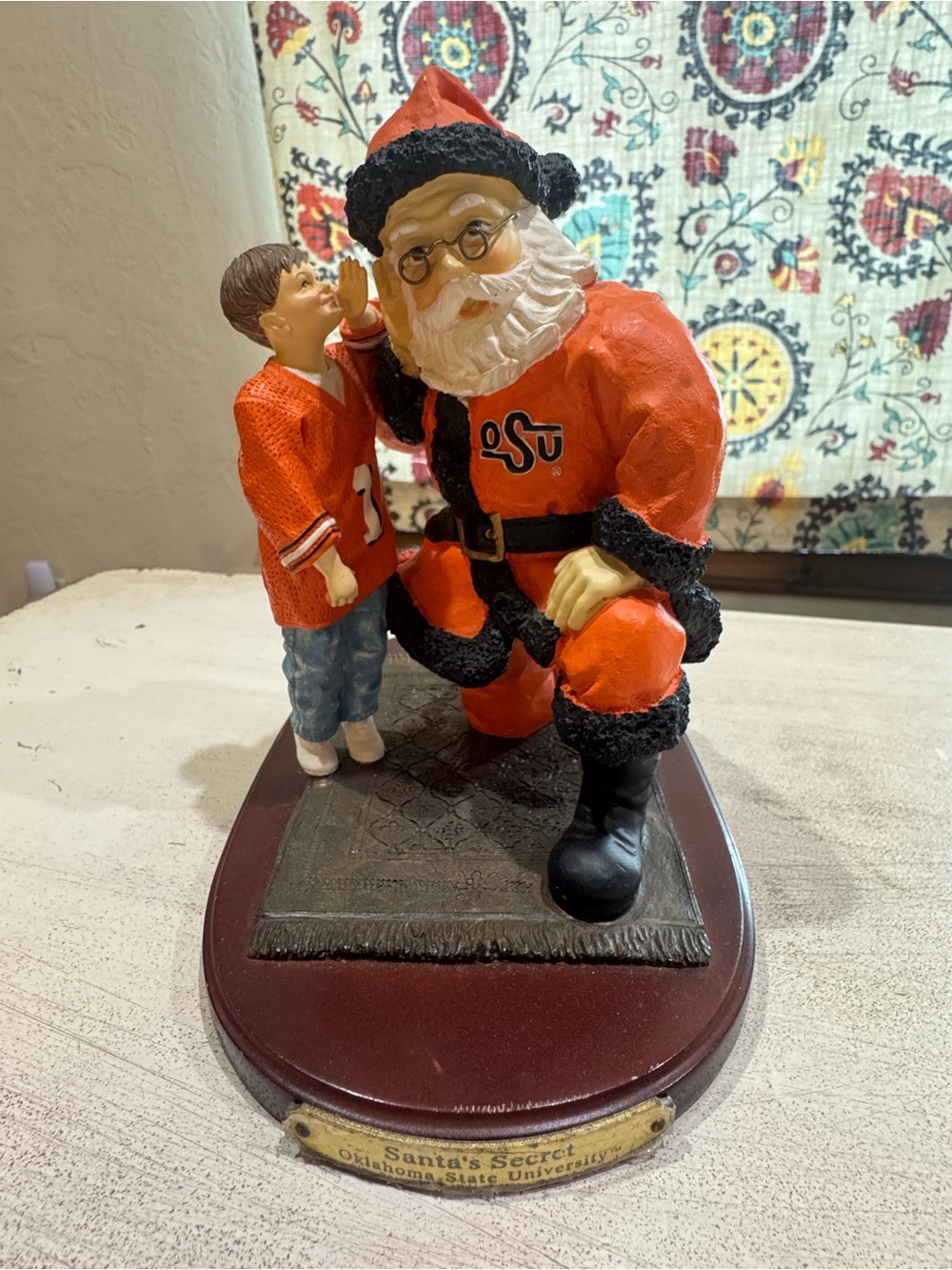 Oklahoma State Santa’s Secret Collegiate Collectibles Holiday Figurine OSU 2001